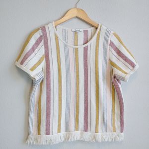 Madewell Blakley Stripe Sweater Tee Sz L